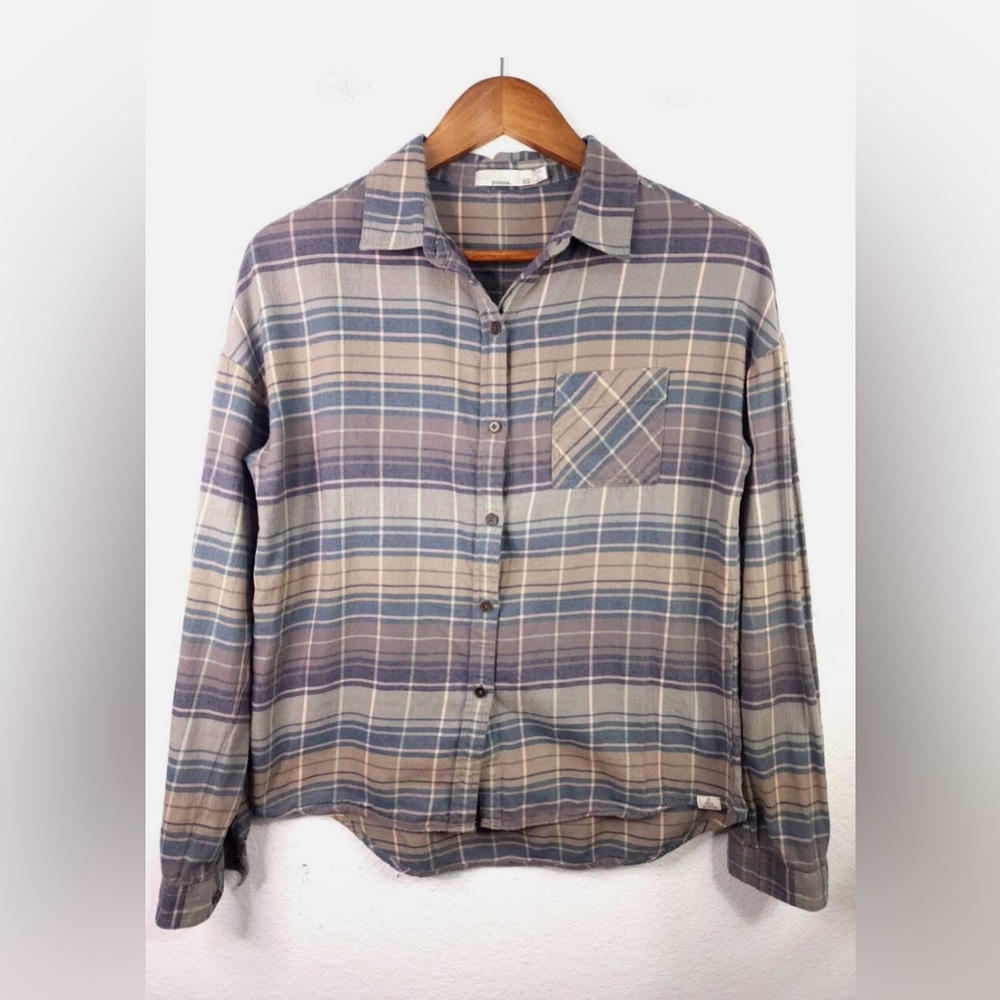 PrAna Women's Shirt Size‎ S Plaid Multicolor Long Sleeve Hiking Camping